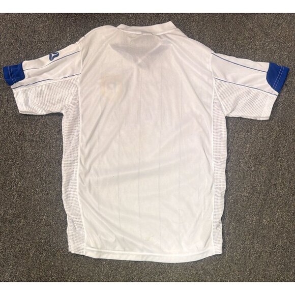 Italia Italy Soccer Jersey Mens M White Blue Striped Football Fan Shirt Badge - Picture 3 of 3